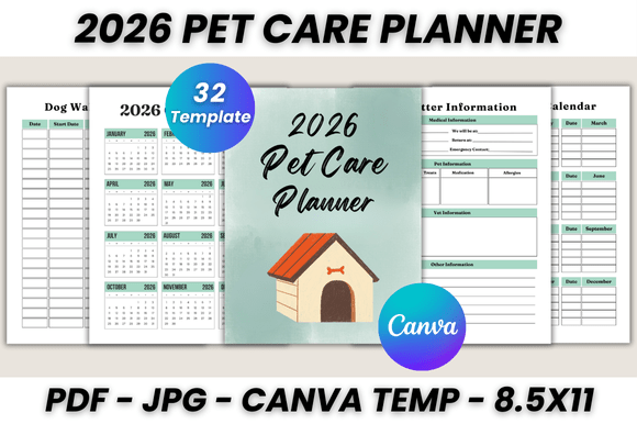 2026 Pet Care Planner Canva Template: Organize Your Pet's Life