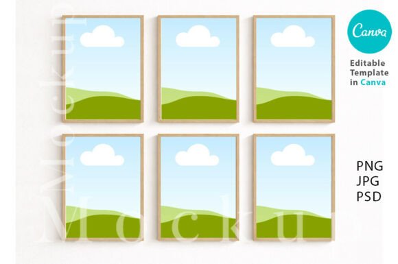 6 A4 Light-wood Frame Mockup Ps: A Designer's Wall Art Toolkit