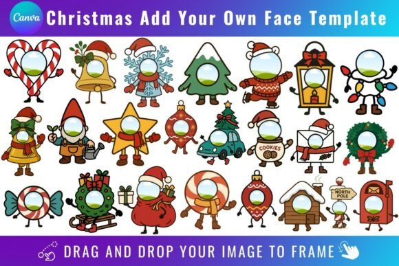Christmas Add Your Own Face Canva Frame: Create Fun Holiday Content