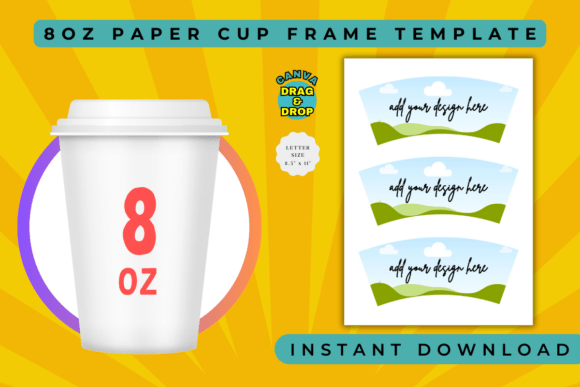 Elevate Your Cup Design: The 8oz Paper Cup Canva Template
