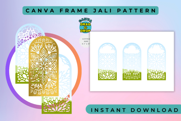 Elevate Your Visuals: Canva Frame Template with Jali Pattern