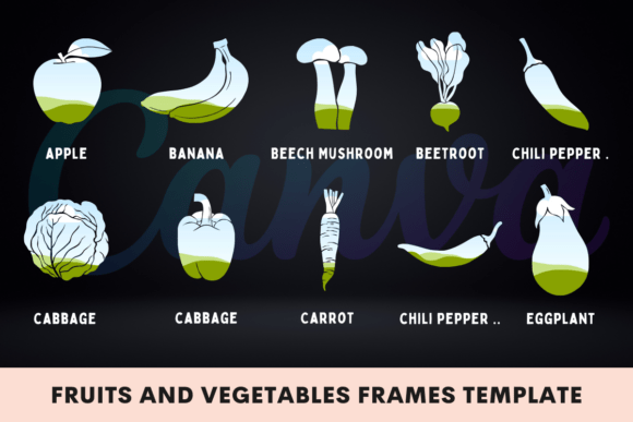 Elevate Your Visuals with Fruits and Vegetables Frames