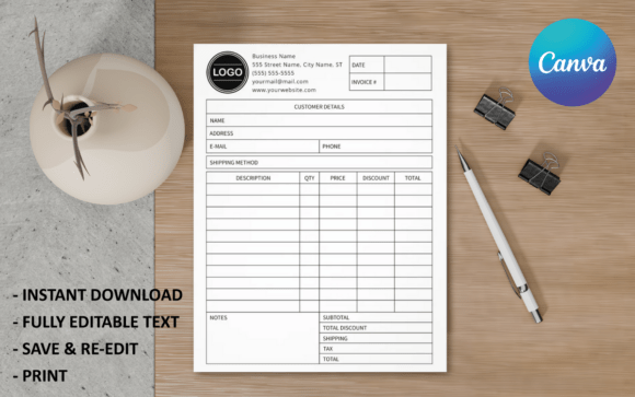 Invoice Business Sales Form Receipt: Professional Document Design