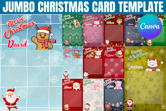 Jumbo Christmas Card Editable Template for Festive Gifting