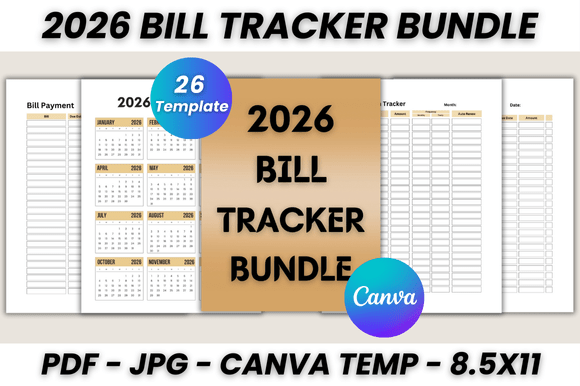 Master Your 2026 Finances with This Canva Bill Tracker Bundle