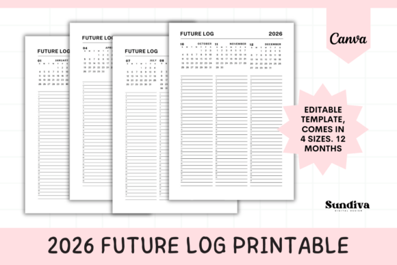 Master Your Year: The 2026 Future Log Editable Canva Template