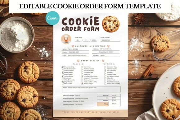 Organize Your Bakery with This Canva Cookie Order Form