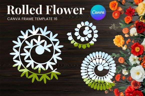 Rolled Paper Flower Canva Frame_16: Your New Go-To Digital Design Asset