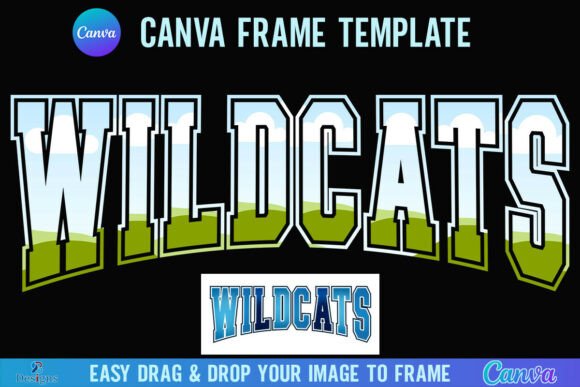 Wildcats Canva Frame: Varsity Team Mascot Design